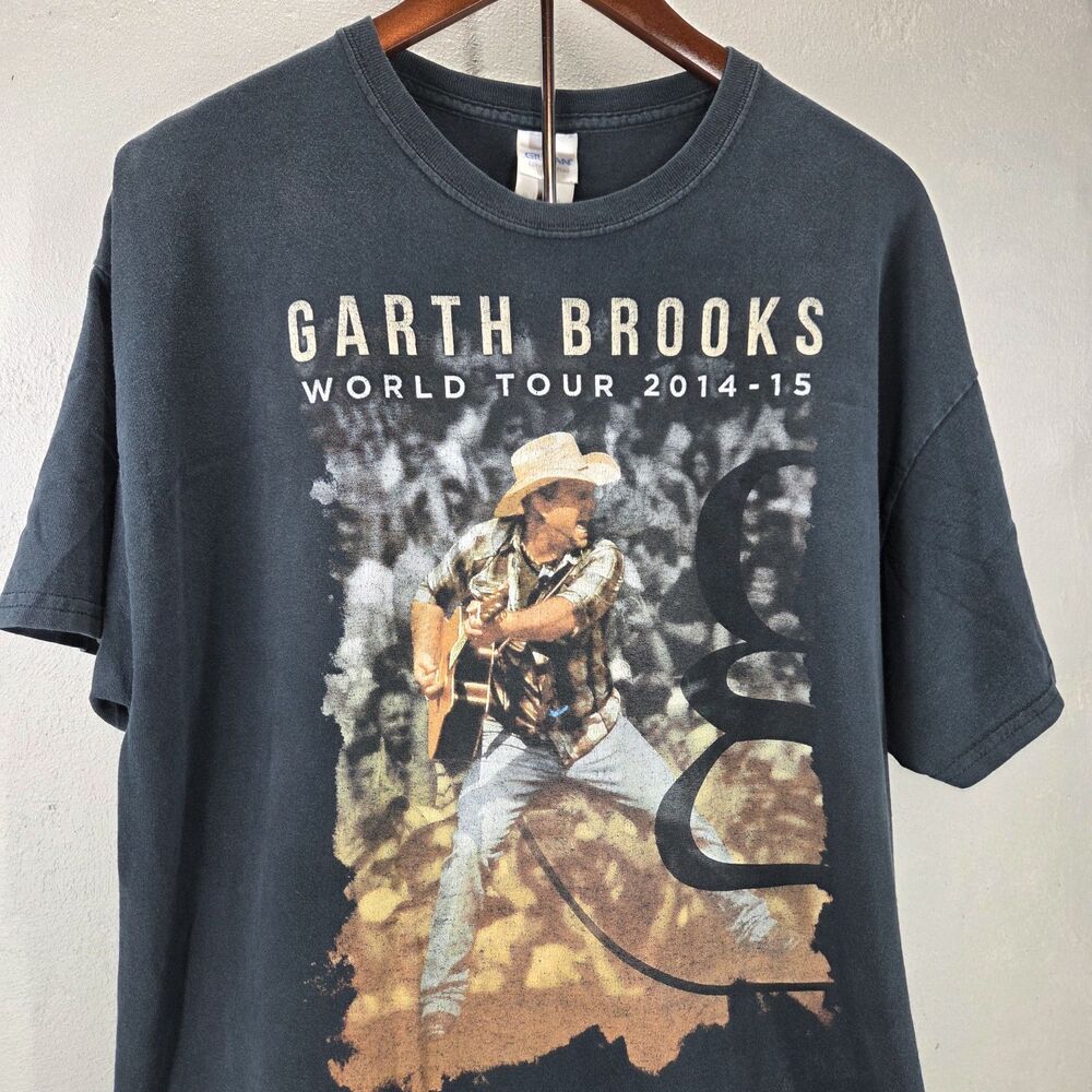 Garth Brooks World Tour 2014-15 Double Sided Concert T Shirt Gildan Sz XL